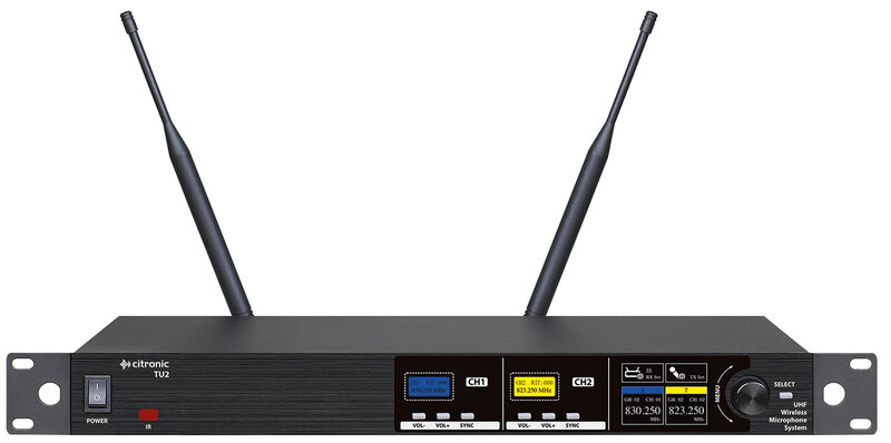 Citronic TU2-H Tuneable UHF Wireless Microphone System 2x Handheld
