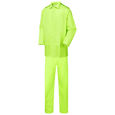Polyester/PVC Two Peice Yellow Rainsuit M