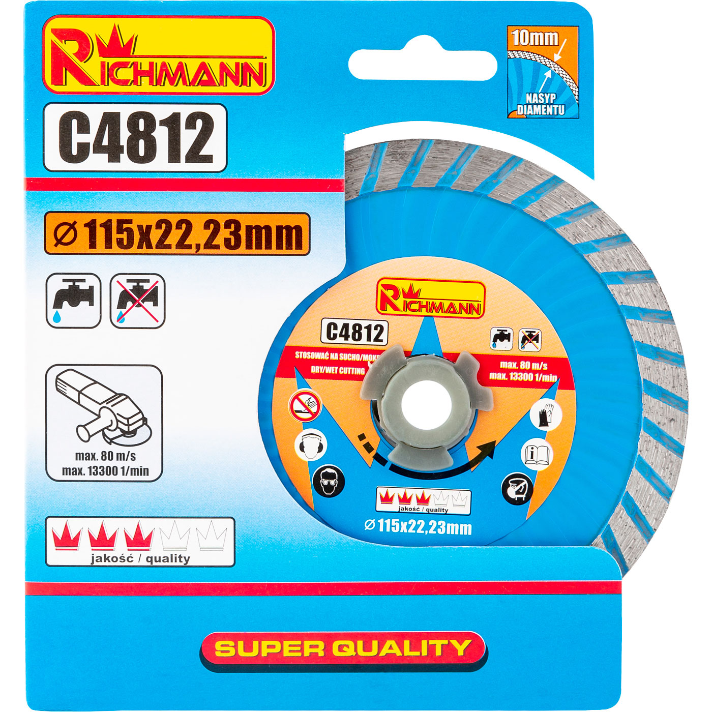 Turbo wave diamond disc blade 115x22.2 wet & dry cutting RICHMANN C4812) Turbo wave diamond disc blade 115x22.2 wet & dry cutting RICHMANN C4812)