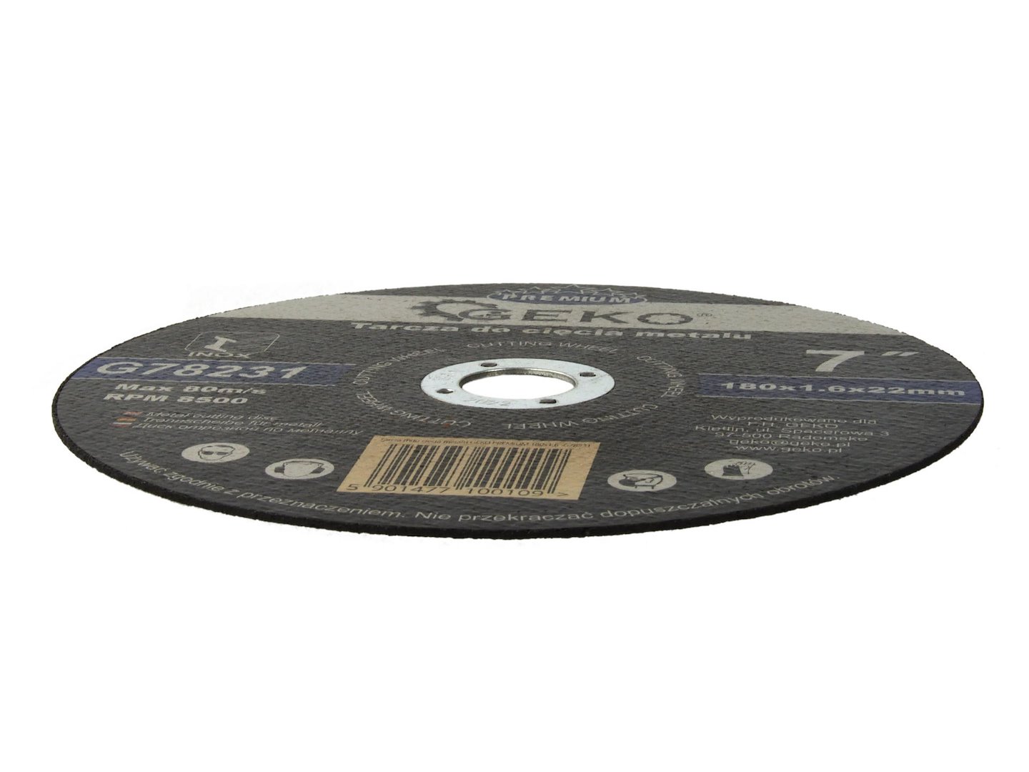 Metal Cutting Disc 180x1,6x22,2mm GEKO G78231 Metal Cutting Disc 180x1,6x22,2mm GEKO G78231