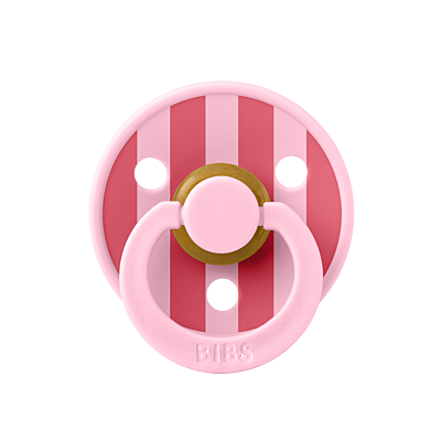 BIBS Pacifier Studio Colour 2 PACK Block Latex Size 2 Baby Pink Coral mix