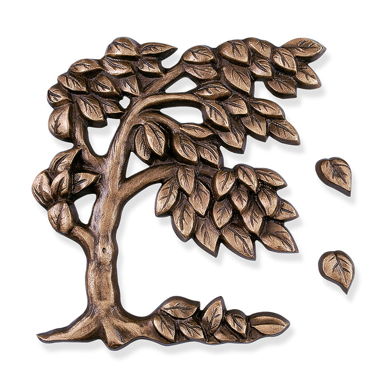 Bronzen boom met aparte bladeren Bronzen boom met aparte bladeren