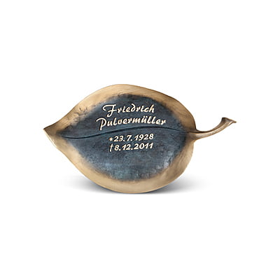 Bronzen gedenkplaatje vorm blad Bronzen gedenkplaatje vorm blad