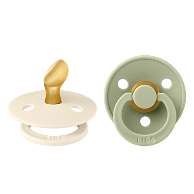 Bibs Colour 2 Pack Latex Size 1 Anatomical Ivory/Sage