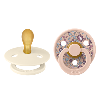 BIBS x Liberty Pacifier Colour 2 PACK Eloise Latex Size 1 Symmetrical Blush Mix