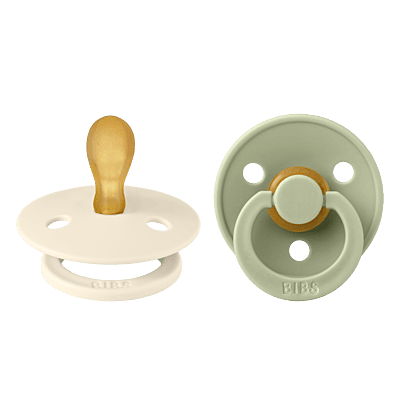 Bibs Colour 2 Pack Latex Size 1 Symmetrical Ivory/Sage