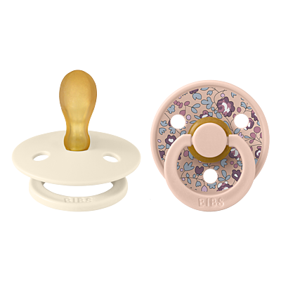 BIBS x Liberty Pacifier Colour 2 PACK Eloise Latex Size 2 Symmetrical Blush Mix