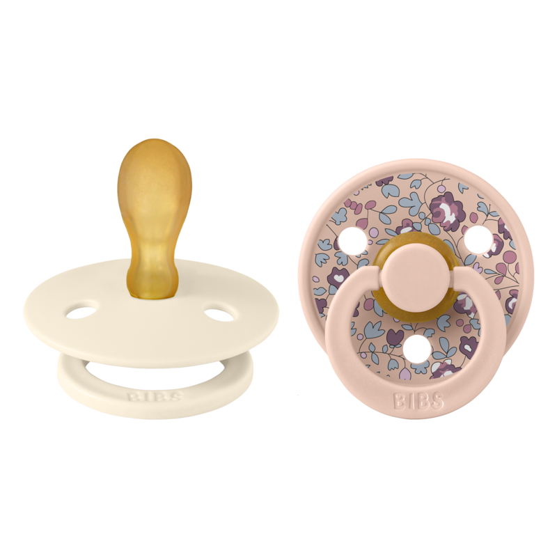 BIBS x Liberty Pacifier Colour 2 PACK Eloise Latex Size 2 Symmetrical Blush Mix