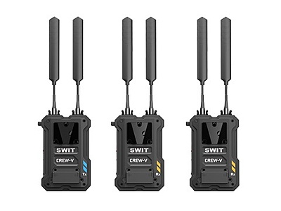 CREW-V Tx+2Rx | 4000feet(1200m) 3rd Gen. professional Wireless FHD Video 1Tx+2Rx Transmission with dual V-mounts, Super Multicast, Super Anti-interference, No-delay