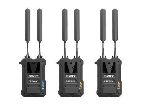 CREW-V Tx+2Rx | 4000feet(1200m) 3rd Gen. professional Wireless FHD Video 1Tx+2Rx Transmission with dual V-mounts, Super Multicast, Super Anti-interference, No-delay