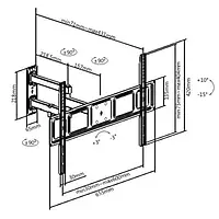 THOR Double Arm Wall Mount - VESA 400x400 - 35 kg