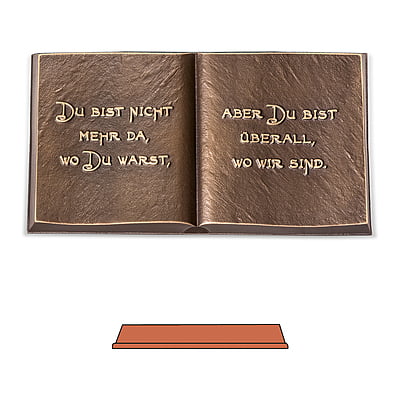 Bronzen boek met tekst Bronzen boek met tekst