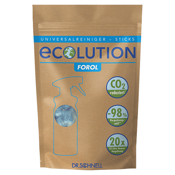 ECOLUTION FOROL STICKS | Pulverförmiger Universalreiniger | Beutel à 20 Sticks