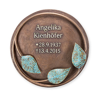 Gedenkplaat brons rond Gedenkplaat brons rond