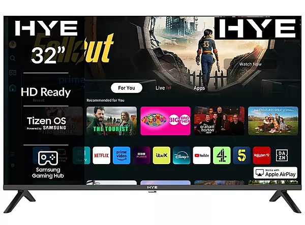 HYE 32" HD Ready Tizen OS WiFi Frameless Smart TV - 32HDS1008