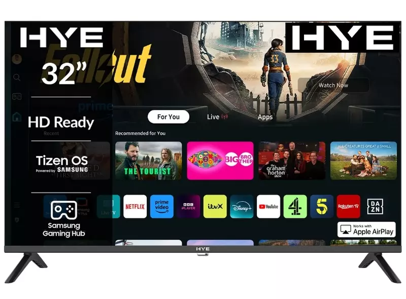 HYE 32" HD Ready Tizen OS WiFi Frameless Smart TV - 32HDS1008