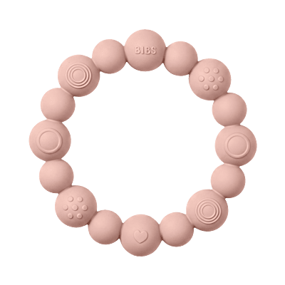 Bibs Teething Ring Beaded Blush