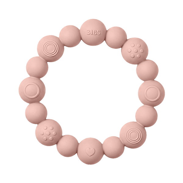 Bibs Teething Ring Beaded Blush