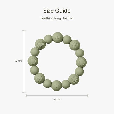 Bibs Teething Ring Beaded Baby Blue