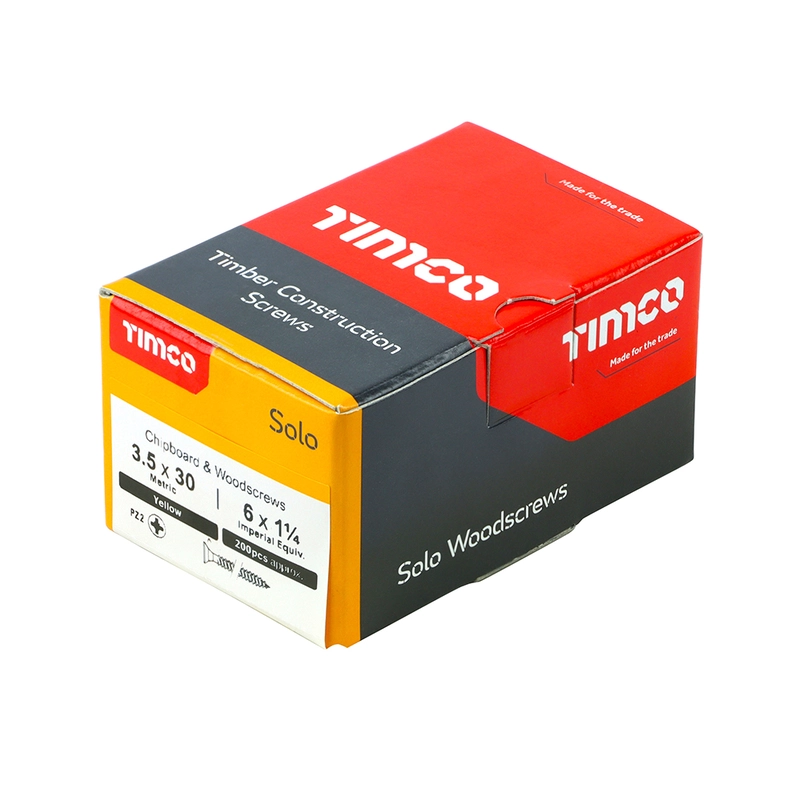 Timco Solo Woodscrew PZ1 CSK ZYP