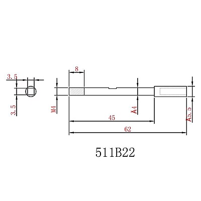 4mm Stub Shaft w/Thread (62mm)