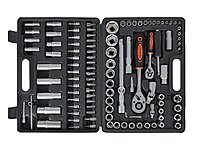 Socket Set with Ratchets, Adapters and Extensions 1/2 and 1/4 in. Drive 108 pcs G10151 HEIDMANN