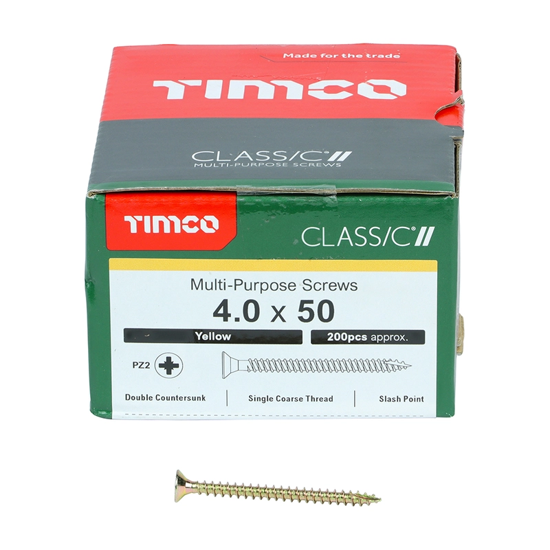Classic Mulit-Purpose Screws - PZ - Double Countersunk - Yellow