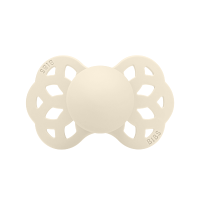 BIBS Pacifier Infinity 2 PACK Anatomical Silicone Size 2 Ivory/Blossom