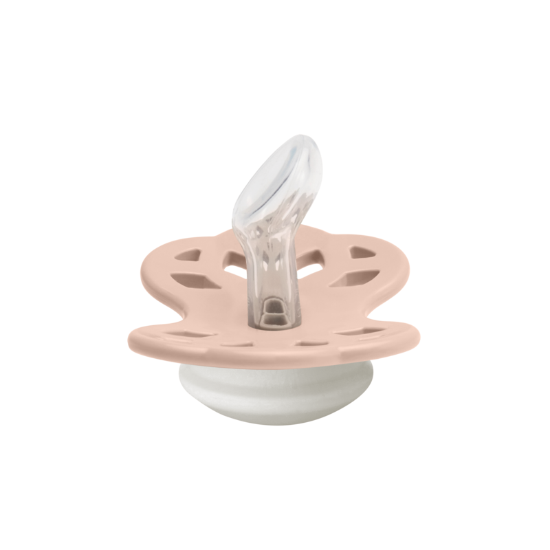BIBS Pacifier Infinity Anatomical Silicone Size 1 Blush GLOW