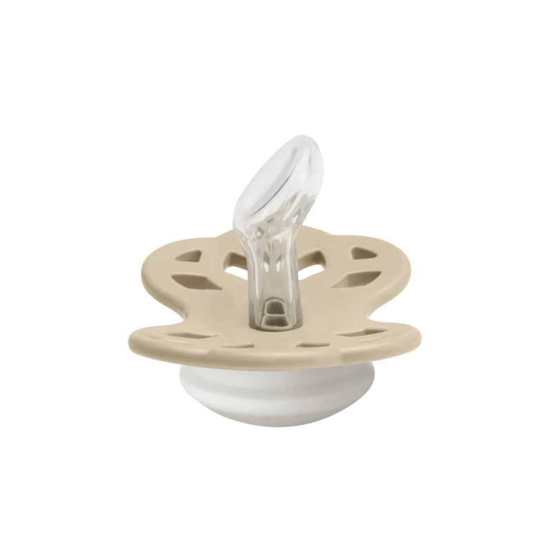 BIBS Pacifier Infinity Anatomical Silicone Size 1 Vanilla GLOW