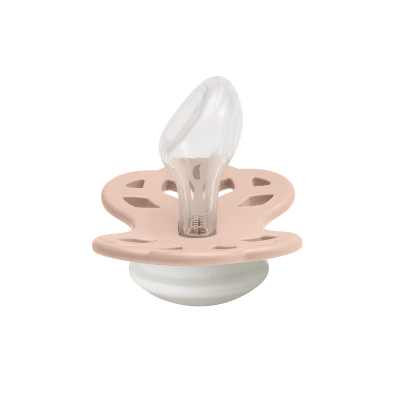 BIBS Pacifier Infinity Anatomical Silicone Size 2 Blush GLOW