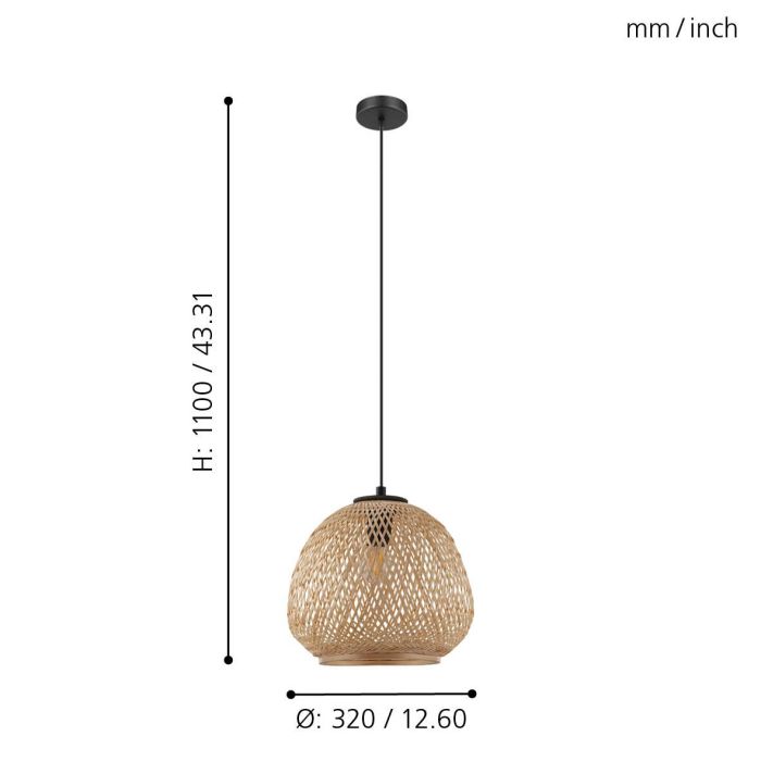 Dembleby 32 Pendant Round Wood