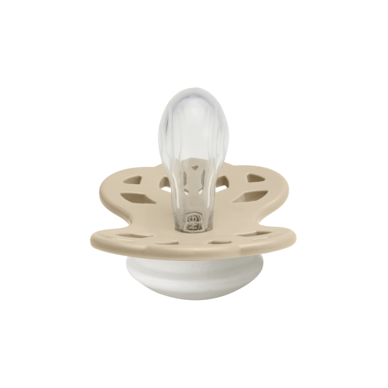 BIBS Pacifier Infinity Symmetrical Silicone Size 1 Vanilla GLOW