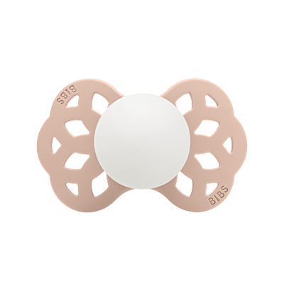 BIBS Pacifier Infinity Symmetrical Silicone Size 2 Blush GLOW