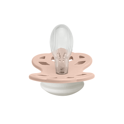 BIBS Pacifier Infinity Symmetrical Silicone Size 2 Blush GLOW