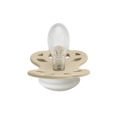 BIBS Pacifier Infinity Symmetrical Silicone Size 2 Vanilla GLOW