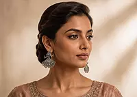 Dandiya Girl Oxidized Garba Earrings