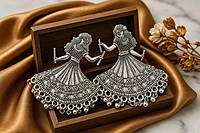 Dandiya Girl Oxidized Garba Earrings