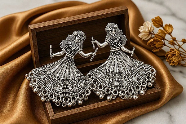 Dandiya Girl Oxidized Garba Earrings