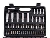 Socket Set with Ratchets, Adapters and Extensions 1/2 and 1/4 in. Drive 108 pcs G10151 HEIDMANN
