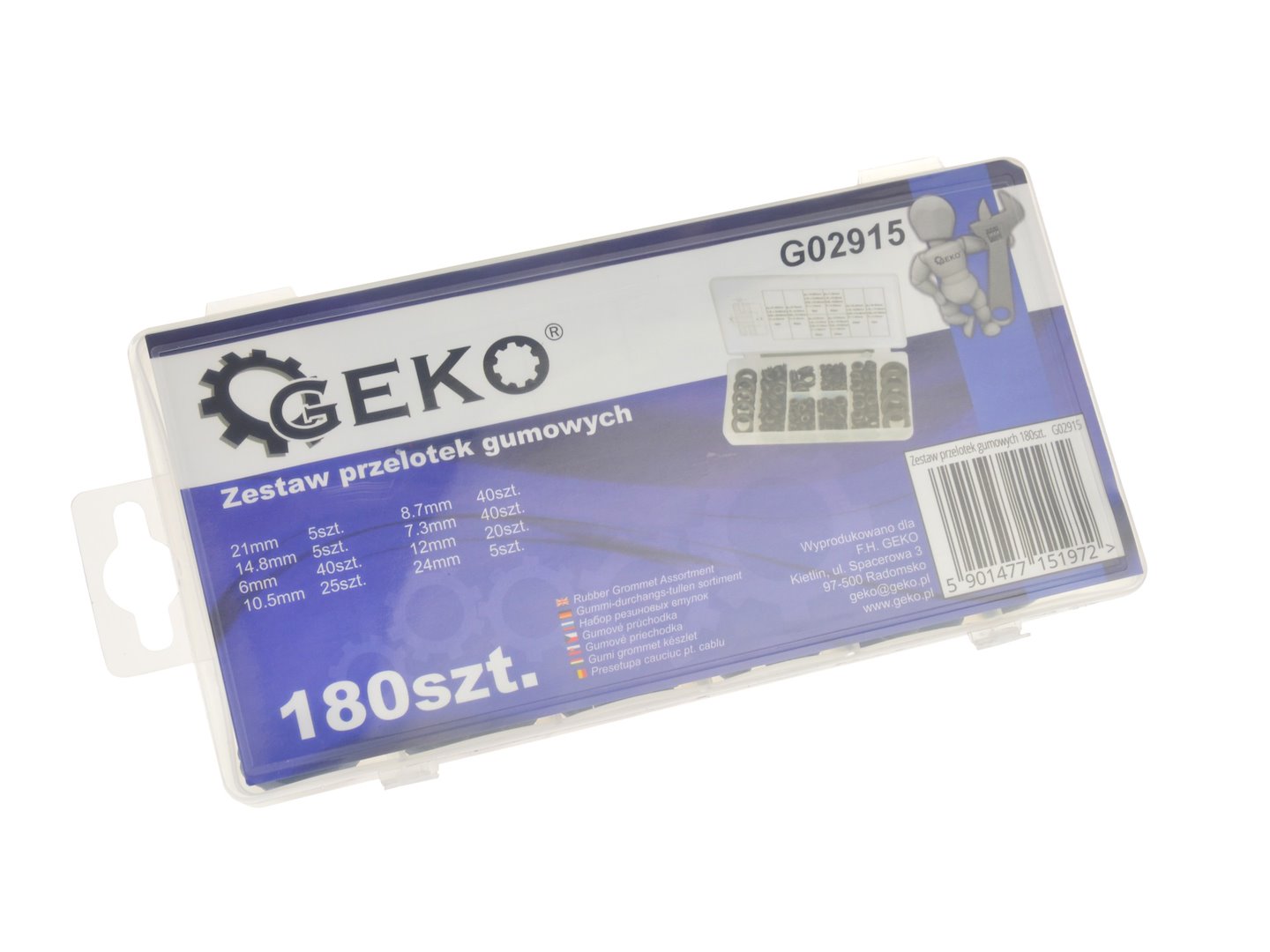 Rubber Grommets Assortment Set 180pcs G02915