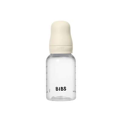 Bibs Baby Bottle Round Silicone 1 pack 150ml Slow Flow Ivory