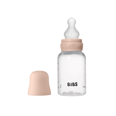Bibs Baby Bottle Round Silicone 1 Pack 150ml Slow Flow Blush