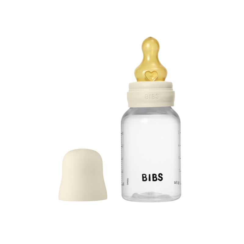 Bibs Baby Bottle Round Latex 1 pack 150ml Slow Flow Ivory