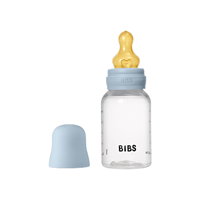 Bibs Baby Bottle Round Latex 1 Pack 150ml Slow Flow Baby Blue