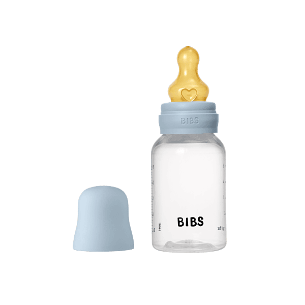 Bibs Baby Bottle Round Latex 1 Pack 150ml Slow Flow Baby Blue