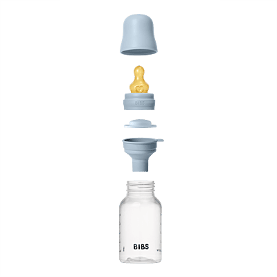 Bibs Baby Bottle Round Latex 1 Pack 150ml Slow Flow Baby Blue