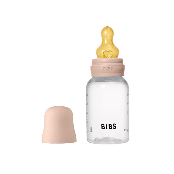 Bibs Baby Bottle Round Latex 1 pack 150ml Slow Flow Blush