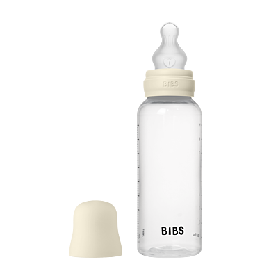 Bibs Baby Bottle Round Silicone 1 pack 270ml Medium Flow Ivory