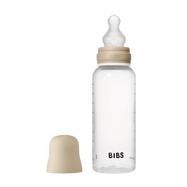 Bibs Baby Bottle Round Silicone 1 pack 270ml Medium Flow Vanilla Glow